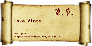Maka Vince névjegykártya